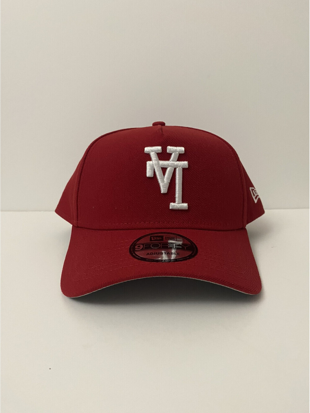 New Era 9Fifty MLB Inverted Los Angeles Dodgers Logo Red SnapBack Hat New